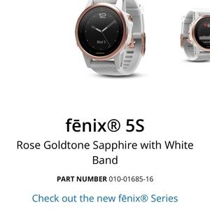 Garmin Fenix 5S Rose Goldtone Sapphire with white Band